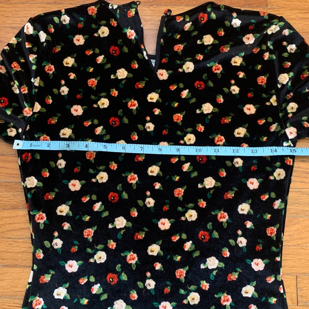 Sézane Black Floral Velvet Mini Dress - Picture 10 of 10